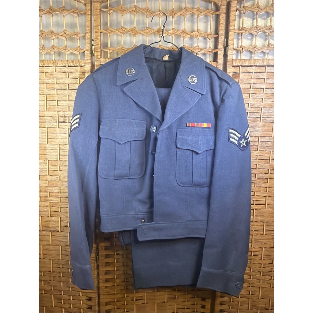 VTG 1949 USAF United States Air Force Senior Airman Ike Jacket & Pants Navy Blue